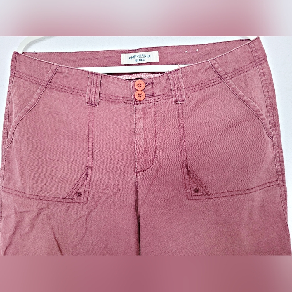 Canyon River Blues Women's 100% Cotton Cargo Capri Pants Terracotta 10/Med - Picture 9 of 14